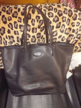 Coach Black Leather Tote with Dual Straps
